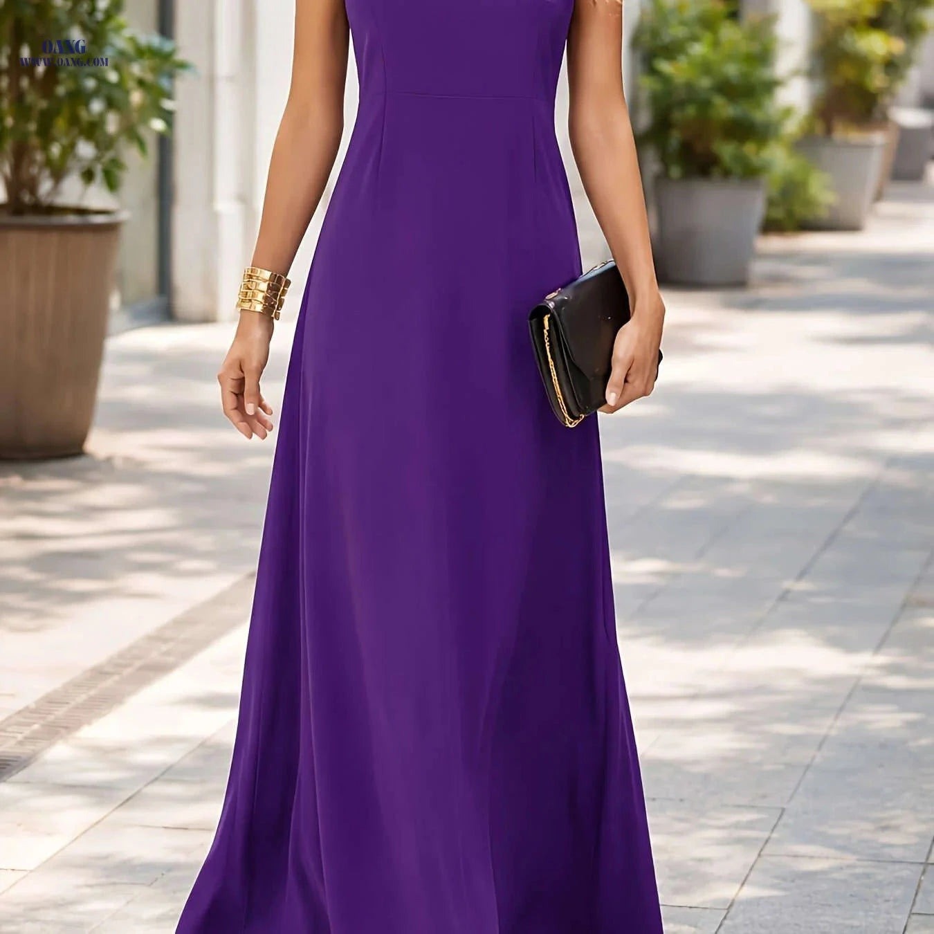 Women's Maxi Tank Dress - Sleeveless Solid Casual Fit and Flare   OAXG 