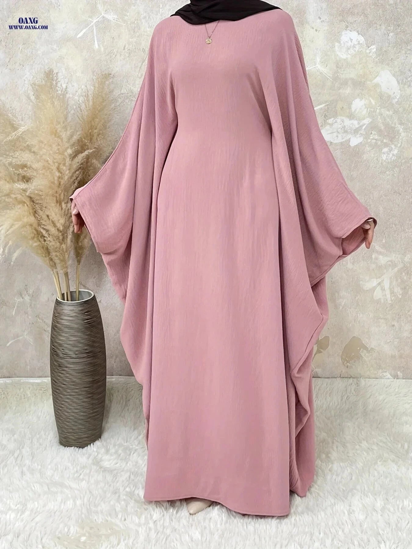Women's Middle Eastern Abaya with Batwing Sleeves & Adjustable Belt   OAXG 