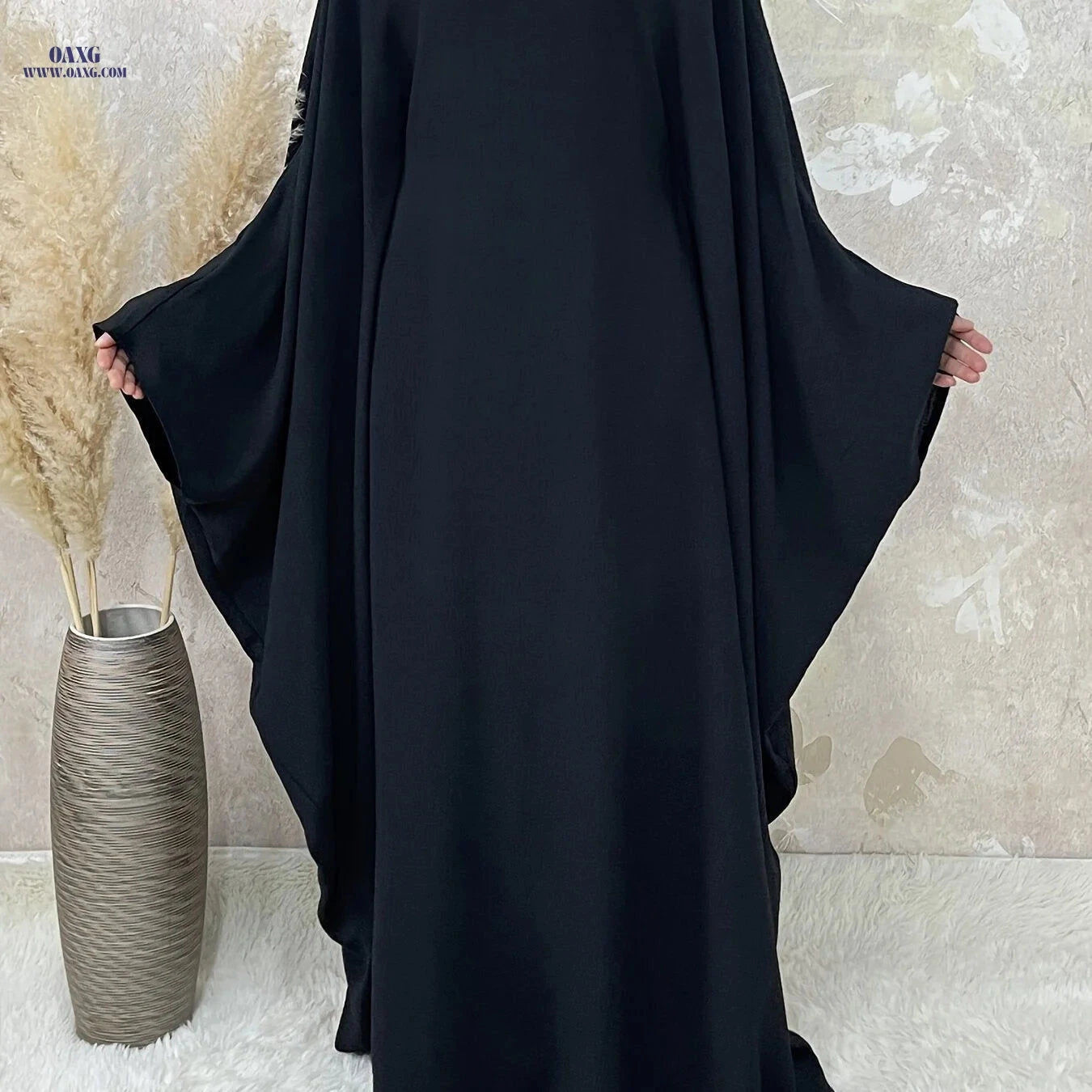 Women's Middle Eastern Abaya with Batwing Sleeves & Adjustable Belt   OAXG 