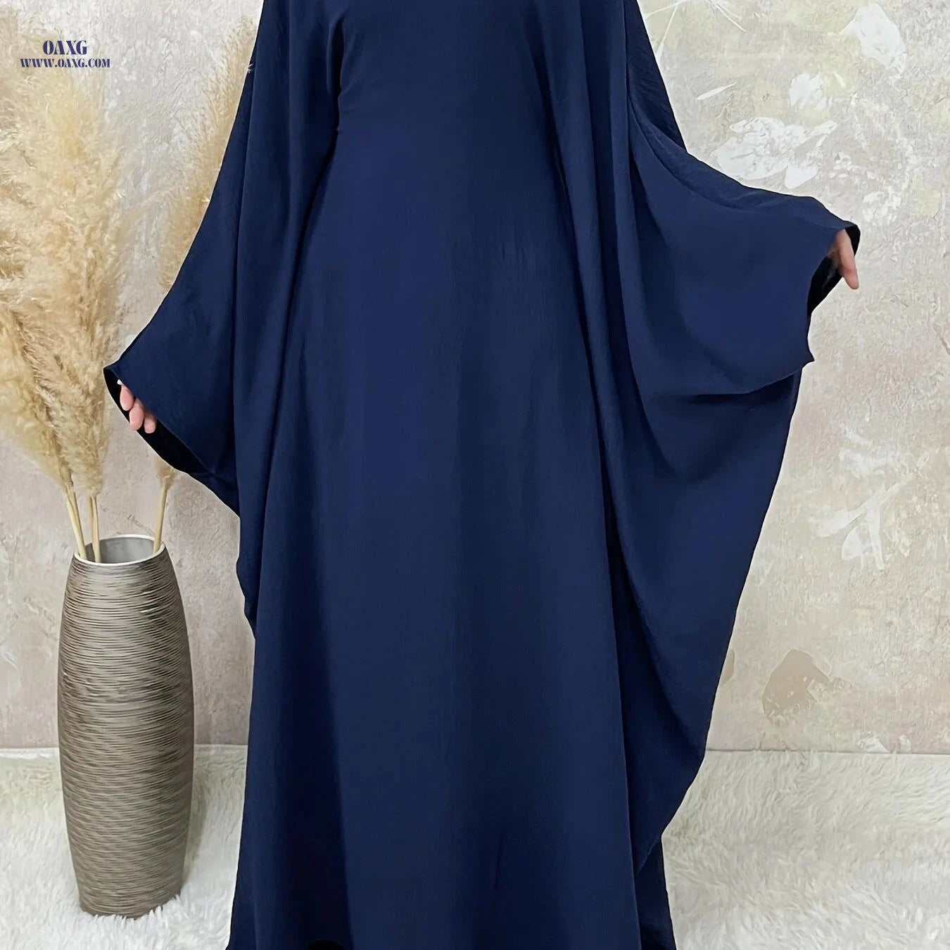 Women's Middle Eastern Abaya with Batwing Sleeves & Adjustable Belt   OAXG 