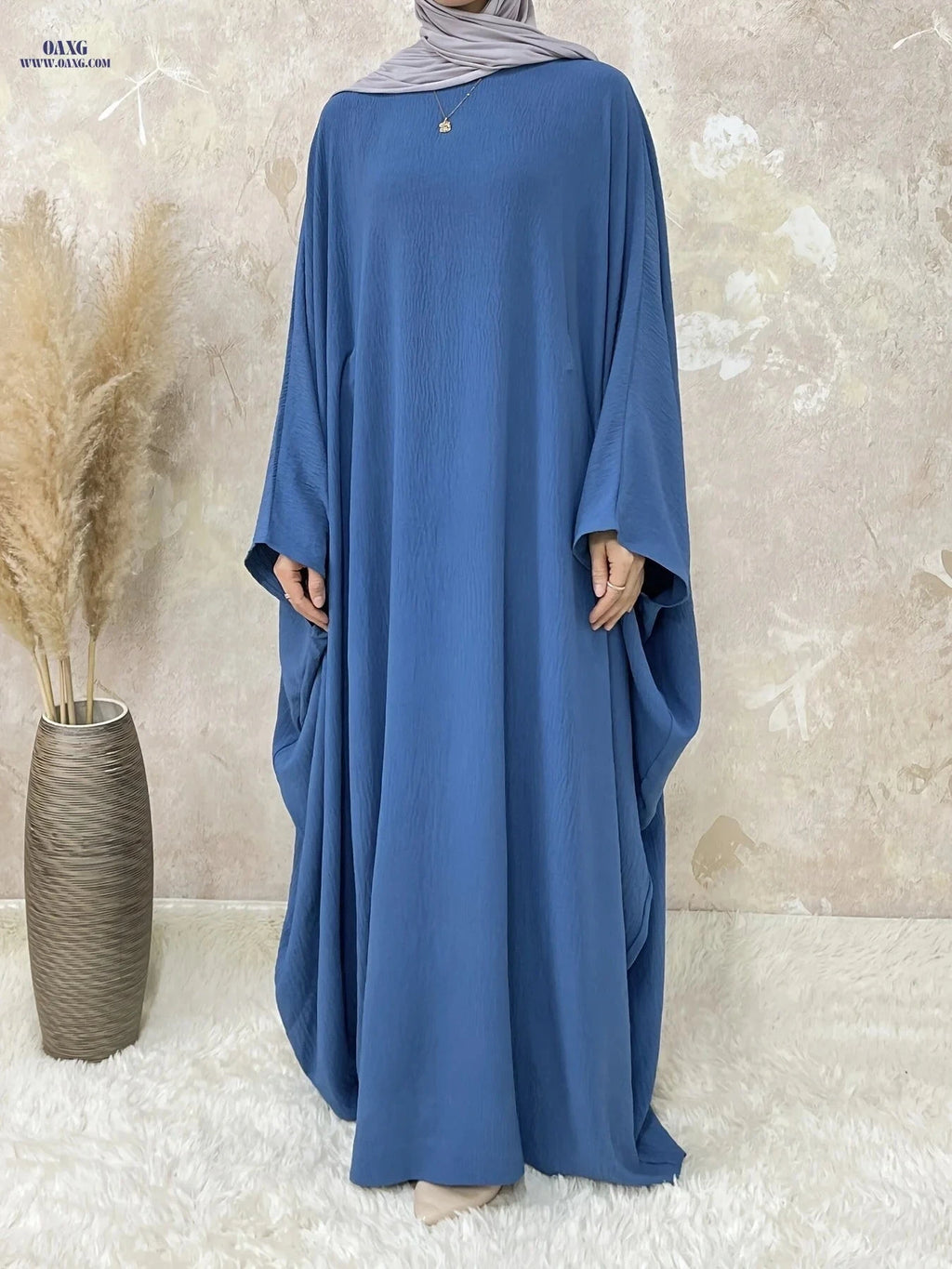 Women's Middle Eastern Abaya with Batwing Sleeves & Adjustable Belt   OAXG 