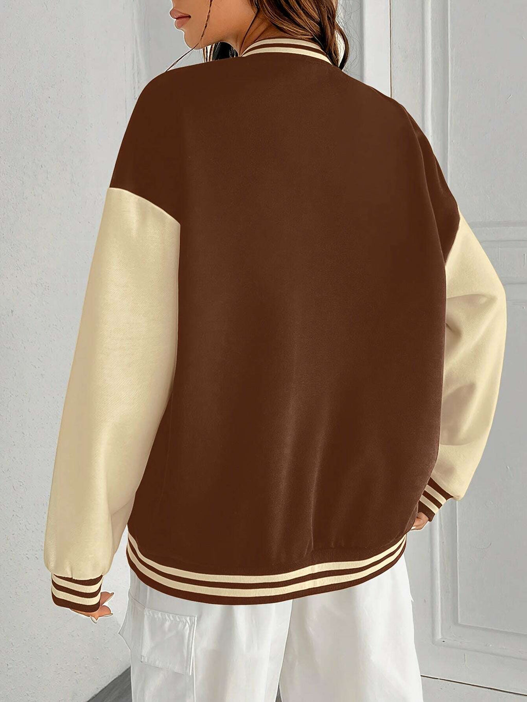 Women's New York 1985 Inspired Baseball Jacket - Cozy Fall Casual Outerwear   OAXG Black / S
