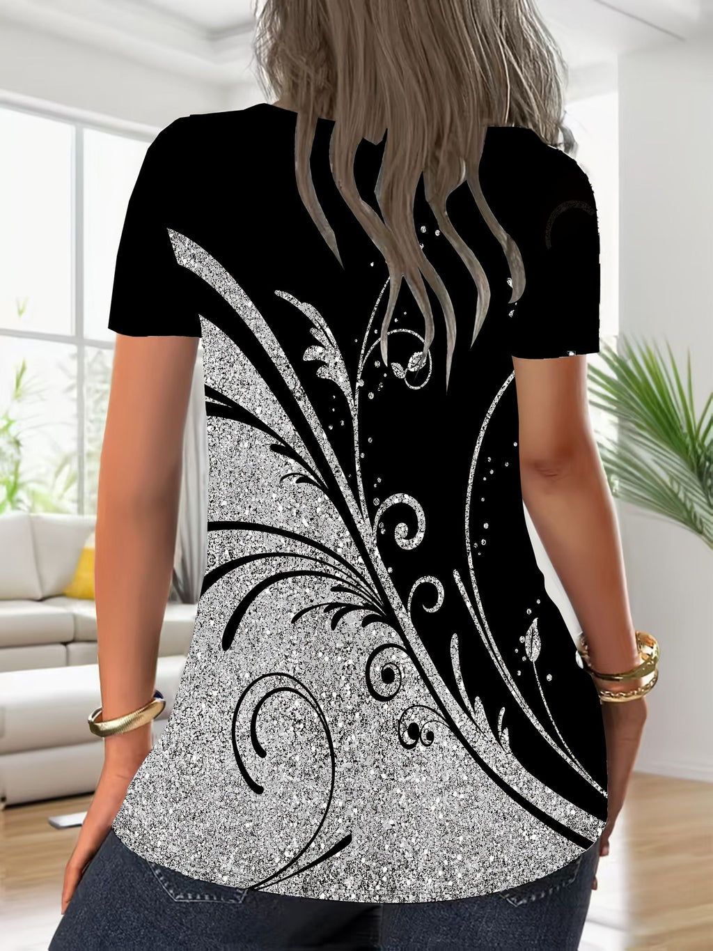 Women's New Zipper Short Sleeve T-Shirt   OAXG Black / S
