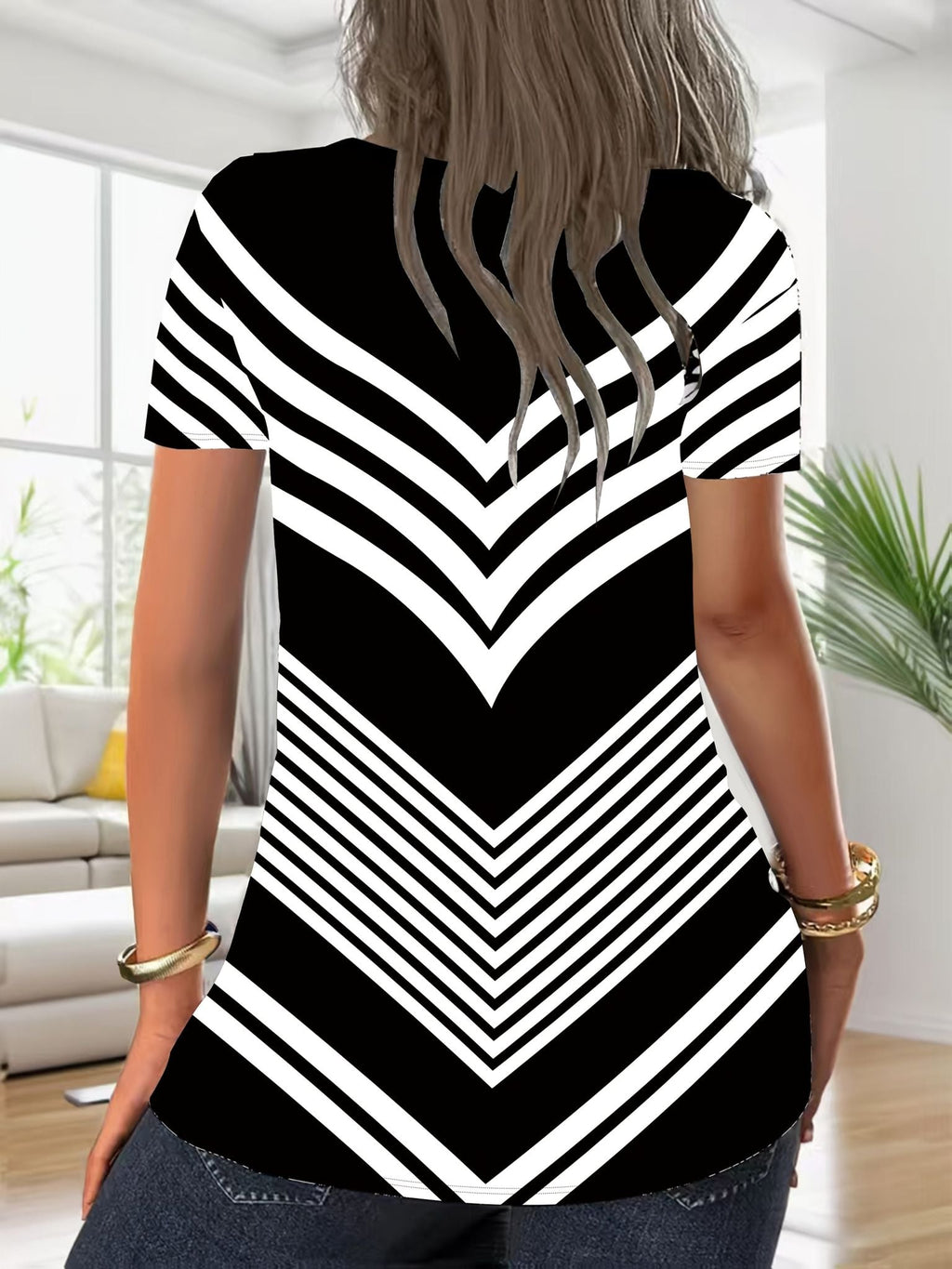Women's New Zipper Short Sleeve T-Shirt   OAXG Black / S