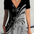 Women's New Zipper Short Sleeve T-Shirt   OAXG Black / S