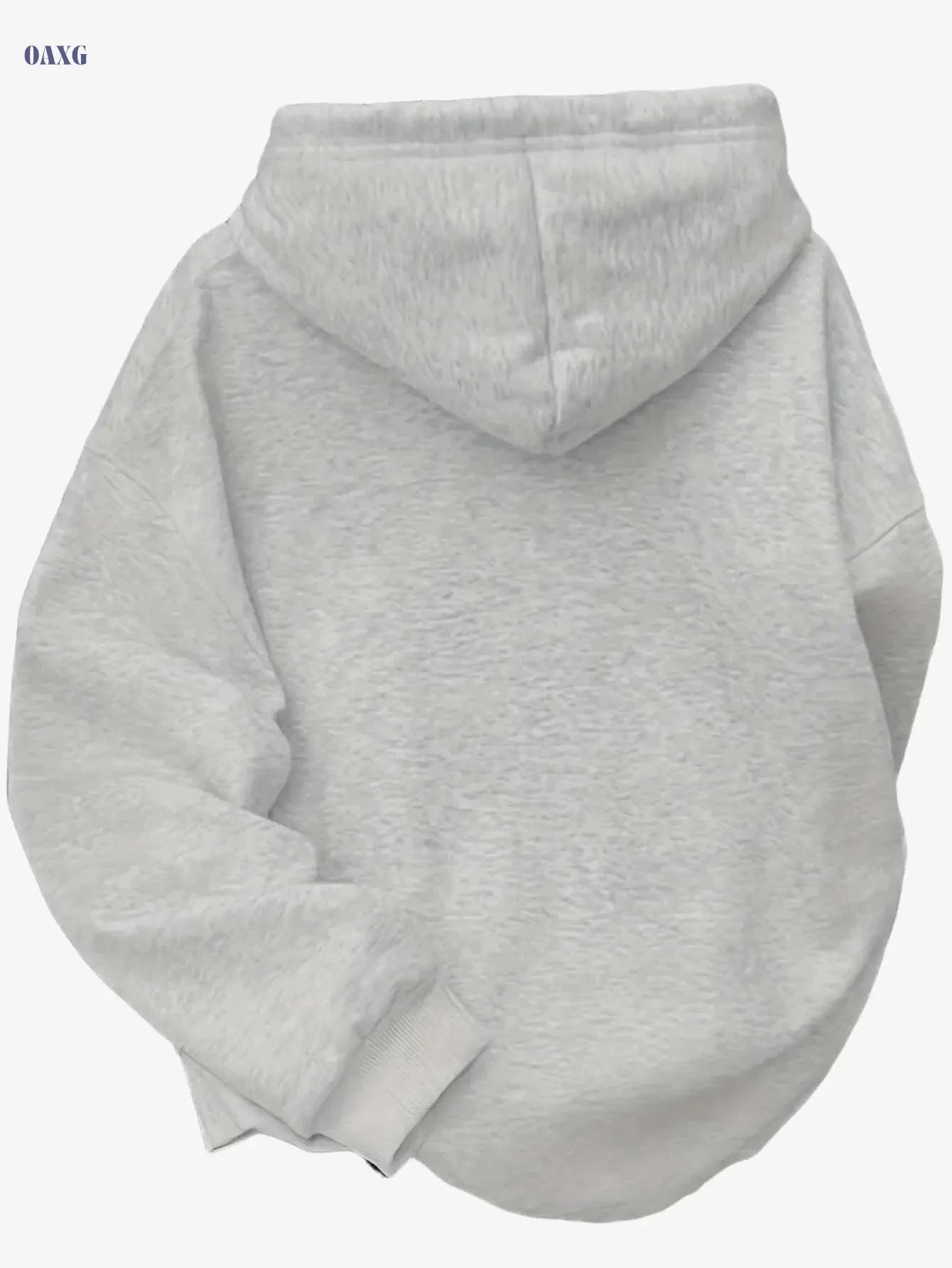 Women's Oversized Casual Hoodie - Light Grey Geometric Print Sweatshirt   OAXG Red / S
