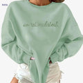 Women's "Overstimulated" Fleece Sweatshirt - Light Green Pullover   OAXG Light Green / XS