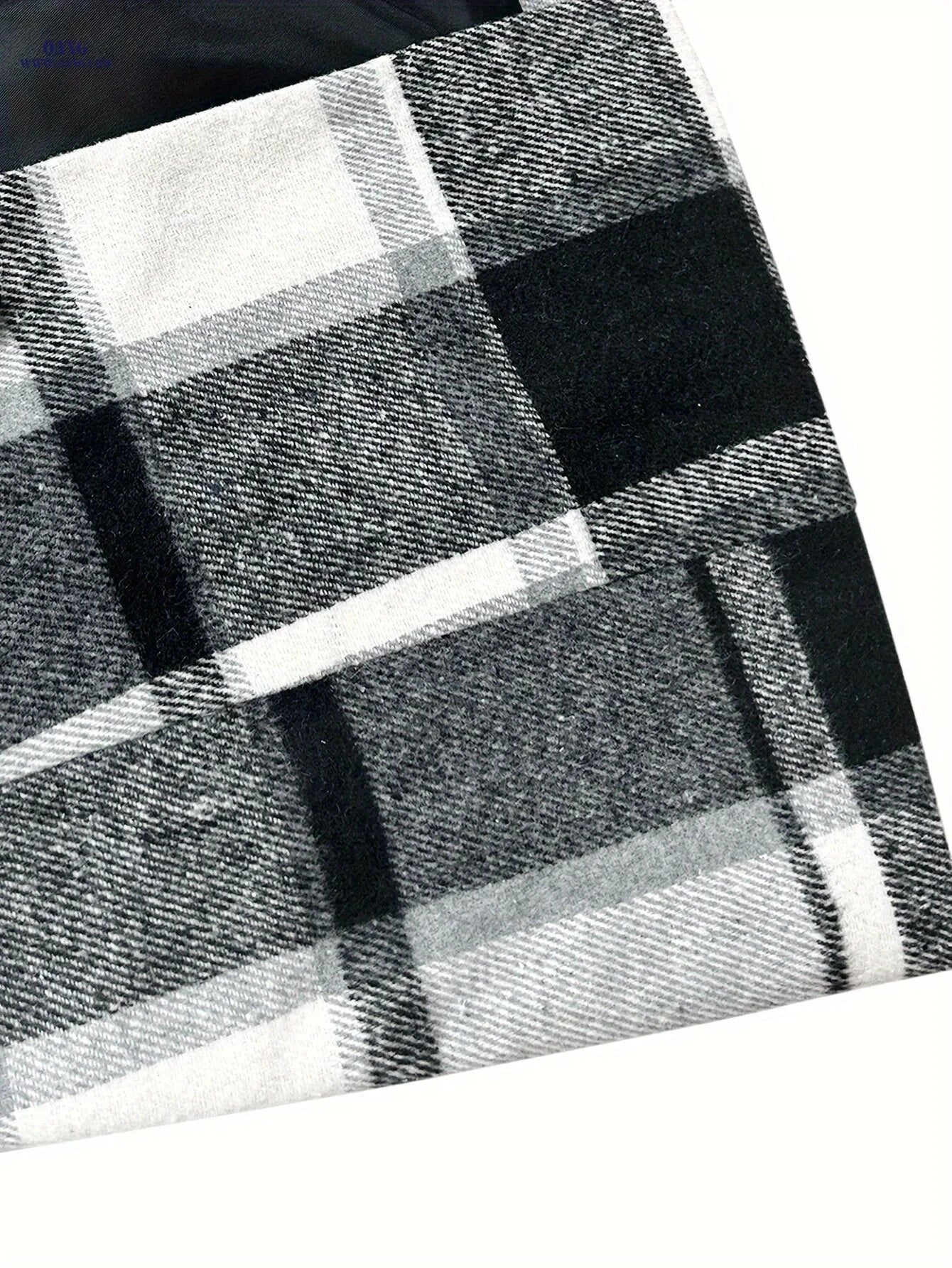 Women's Plaid Buttoned Blazer - Casual Autumn & Winter Style   OAXG Black / S