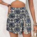 Women's Pleated Beach Shorts - Elegant Summer Vacation Outfit   OAXG 