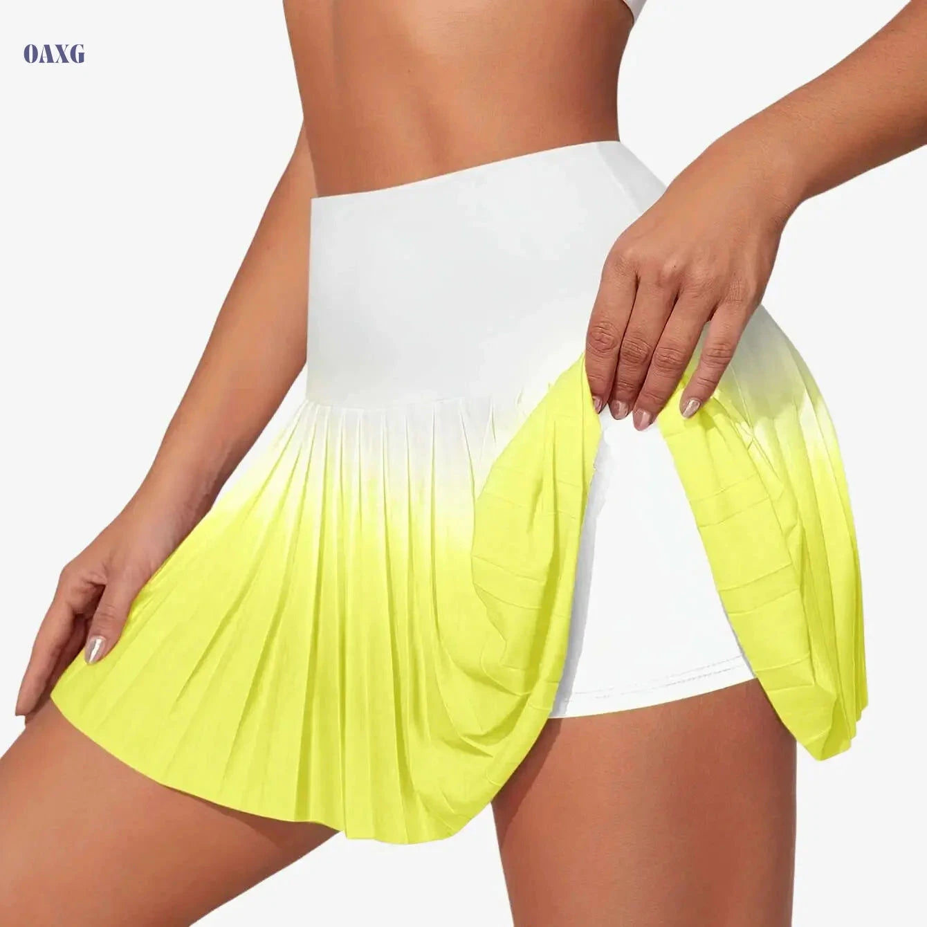 Women's Pleated Gradient Skirt - Sporty Style for Spring/Fall   OAXG 