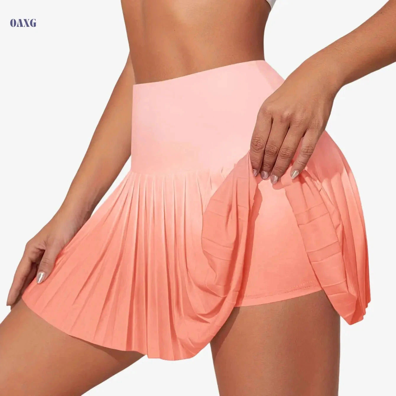 Women's Pleated Gradient Skirt - Sporty Style for Spring/Fall   OAXG 