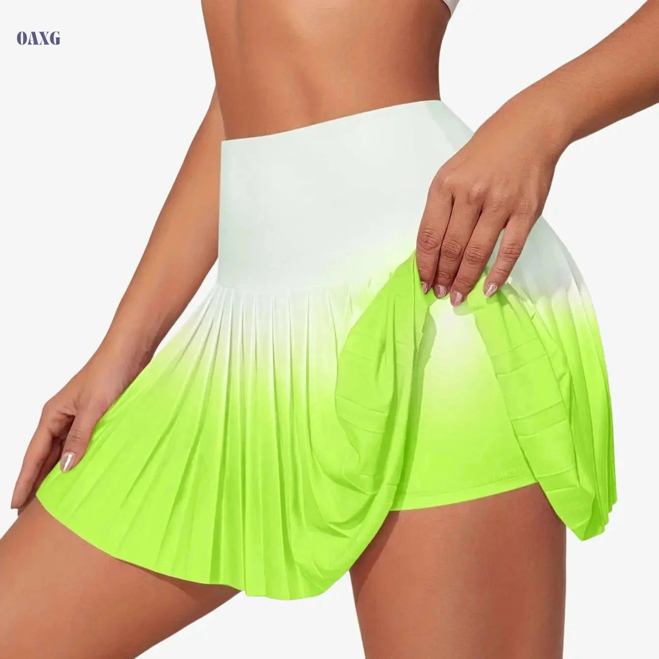 Women's Pleated Gradient Skirt - Sporty Style for Spring/Fall   OAXG 