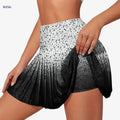 Women's Pleated Gradient Skirt - Sporty Style for Spring/Fall   OAXG Gradient Black / S