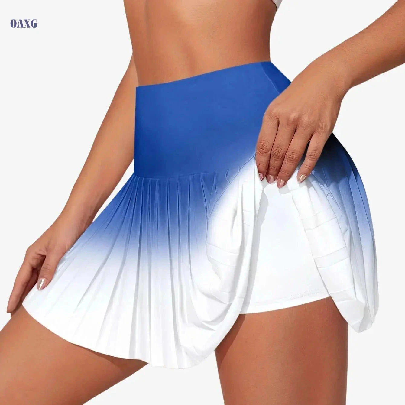 Women's Pleated Gradient Skirt - Sporty Style for Spring/Fall   OAXG 
