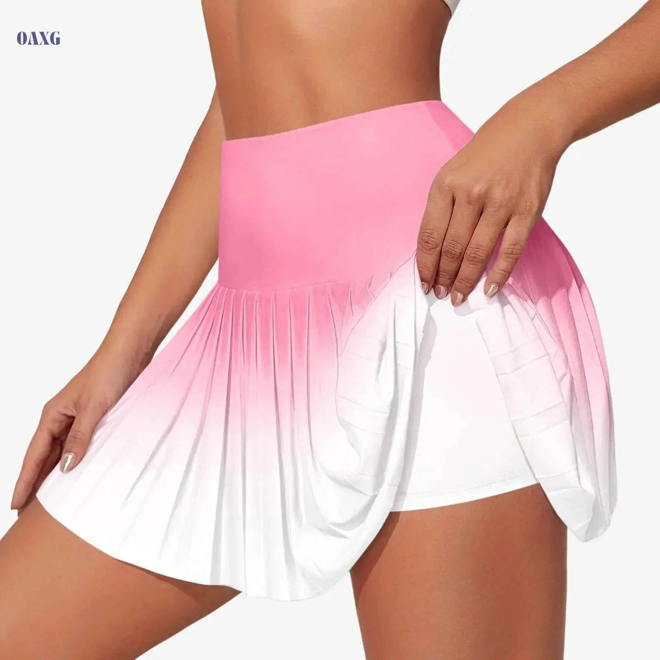 Women's Pleated Gradient Skirt - Sporty Style for Spring/Fall   OAXG 