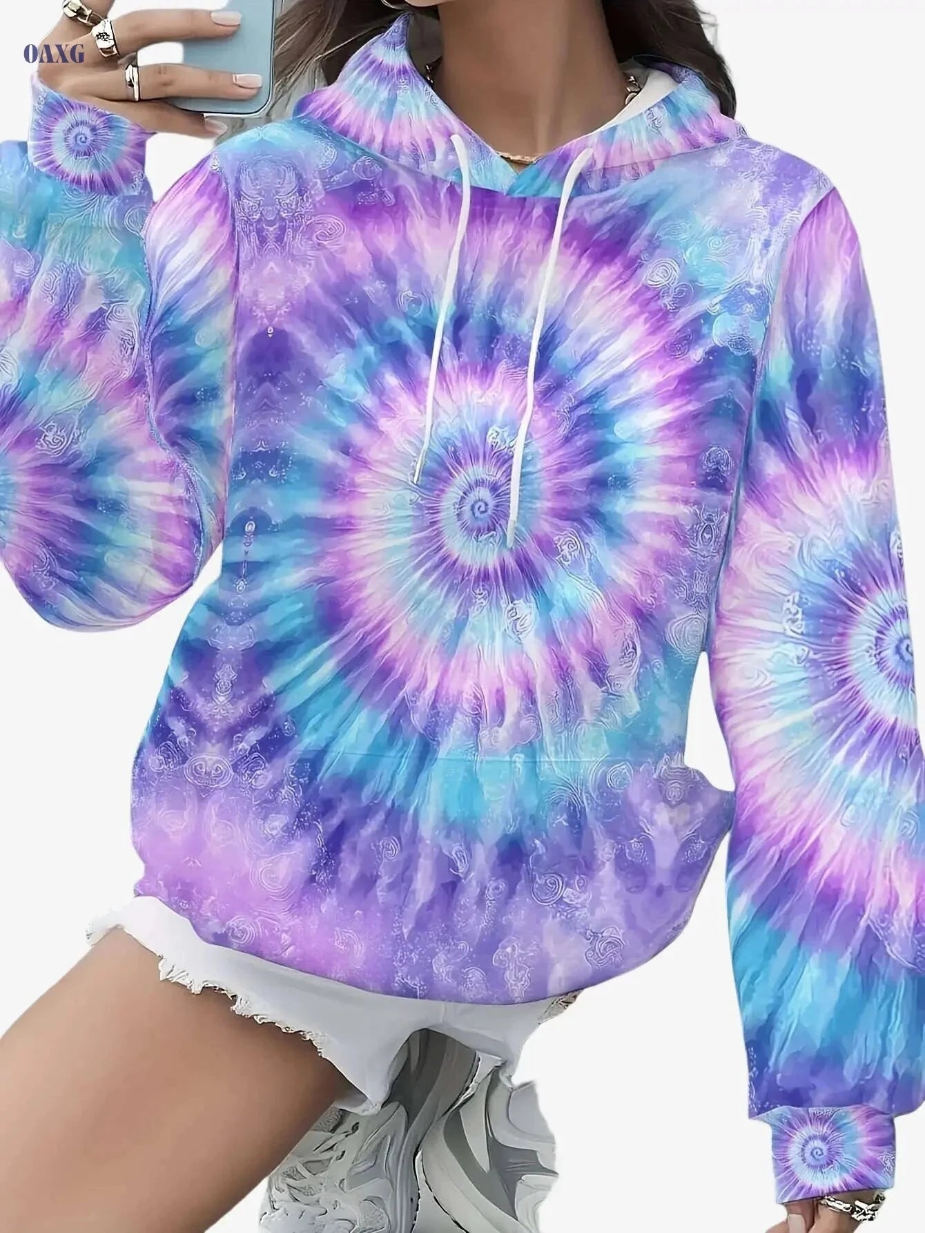 Women's Plus Size Hoodie - Cozy Long Sleeve Pullover for Fall/Winter   OAXG 