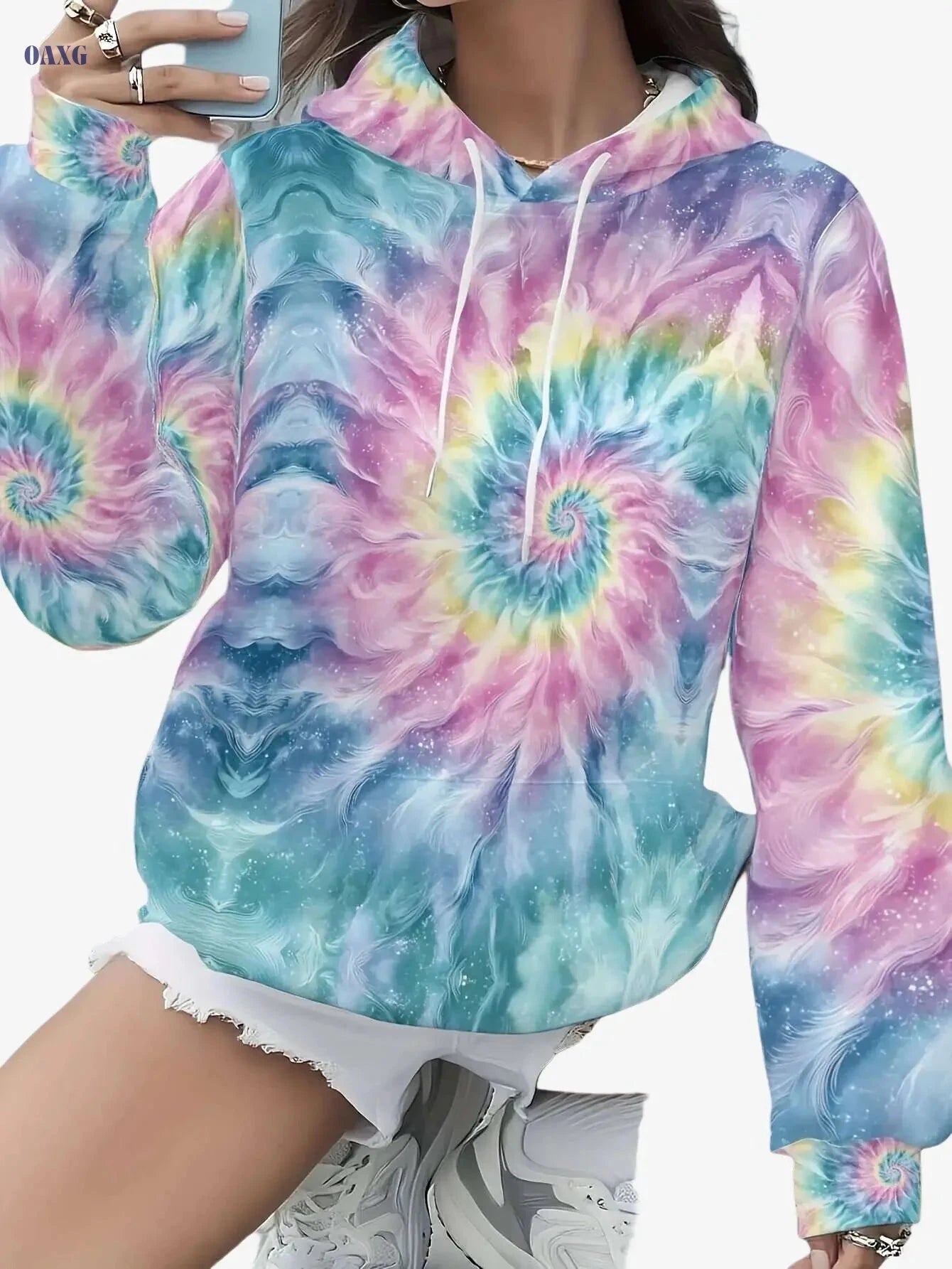 Women's Plus Size Hoodie - Cozy Long Sleeve Pullover for Fall/Winter   OAXG 
