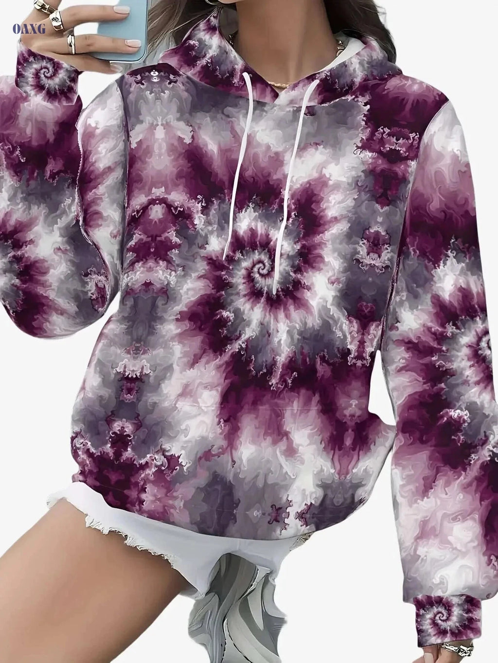 Women's Plus Size Hoodie - Cozy Long Sleeve Pullover for Fall/Winter   OAXG Black / S