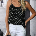 Women's Polka Dot Tank Top - Elegant Spaghetti Strap Style   OAXG Black / S