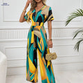 Women's Printed Batwing Sleeve Jumpsuit Pants - Casual & Stylish   OAXG 