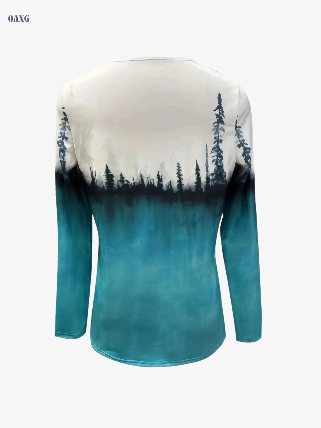 Women's Printed Long-Sleeve T-Shirt - Casual V-Neck Fashion Top   OAXG 