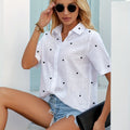 Women's printed short-sleeved shirt   OAXG Multicolor / S