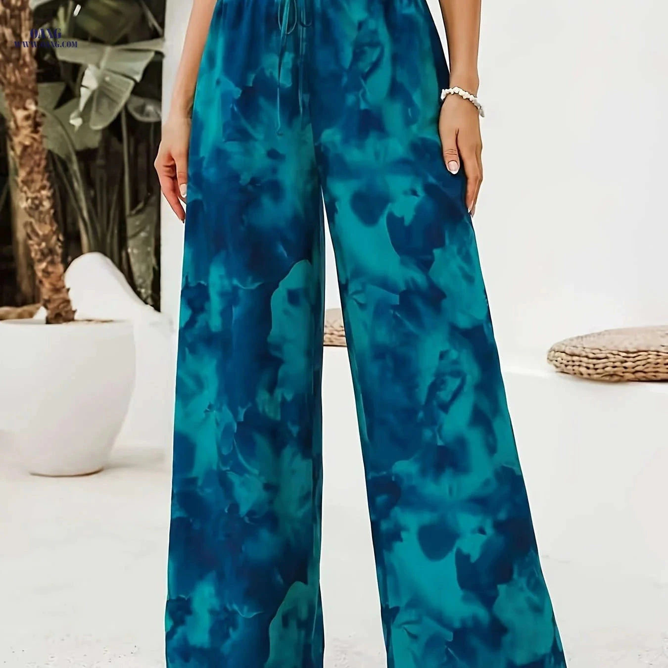 Women's Printed Wide-Leg Pants - Perfect for Spring/Summer Vacation   OAXG 【Multicolor】 / S