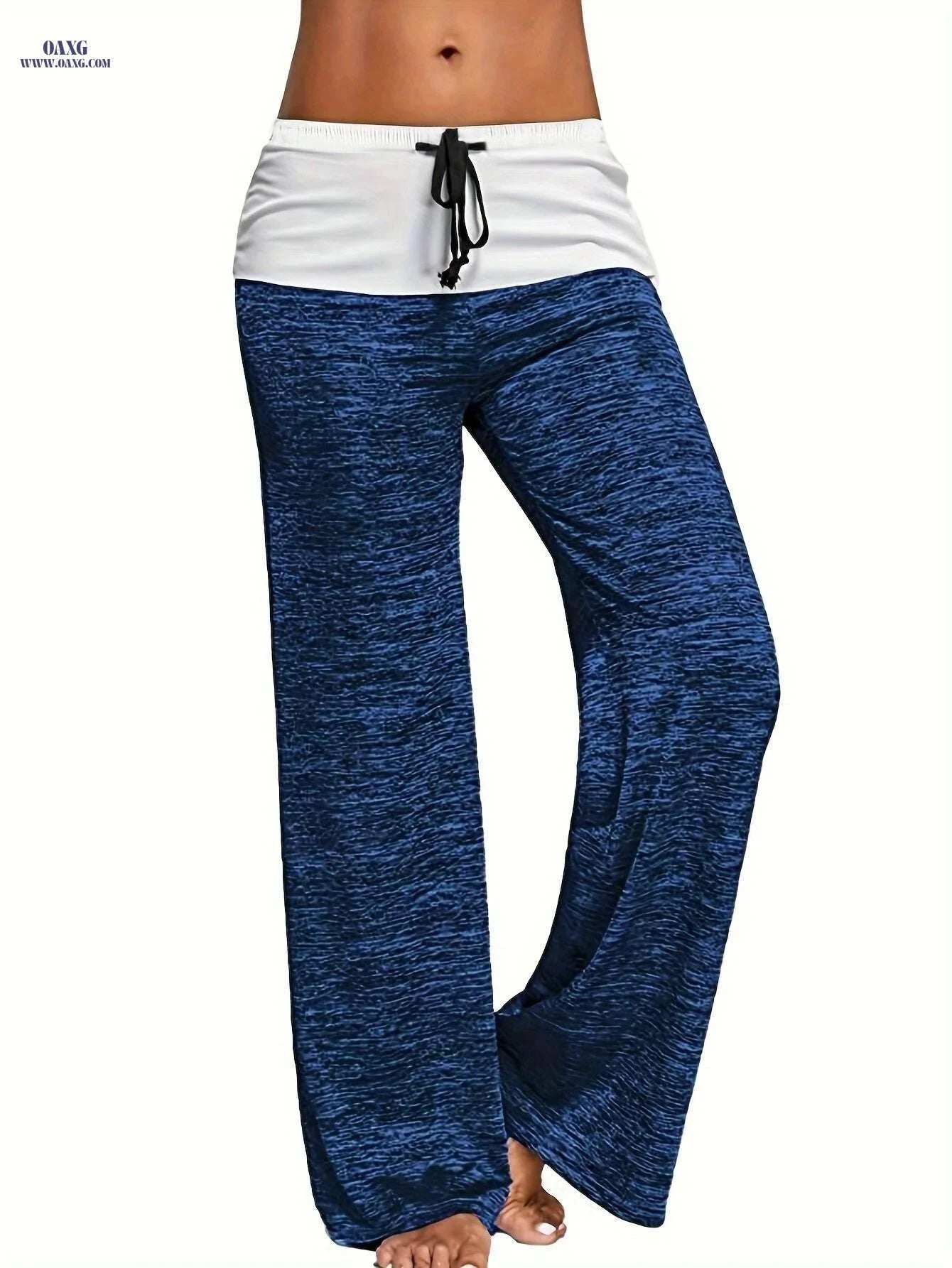 Women's Quick-Dry Wide Leg Pants - Casual Drawstring, Burgundy   OAXG 