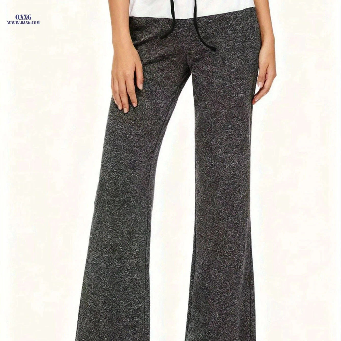 Women's Quick-Dry Wide Leg Pants - Casual Drawstring, Burgundy   OAXG 