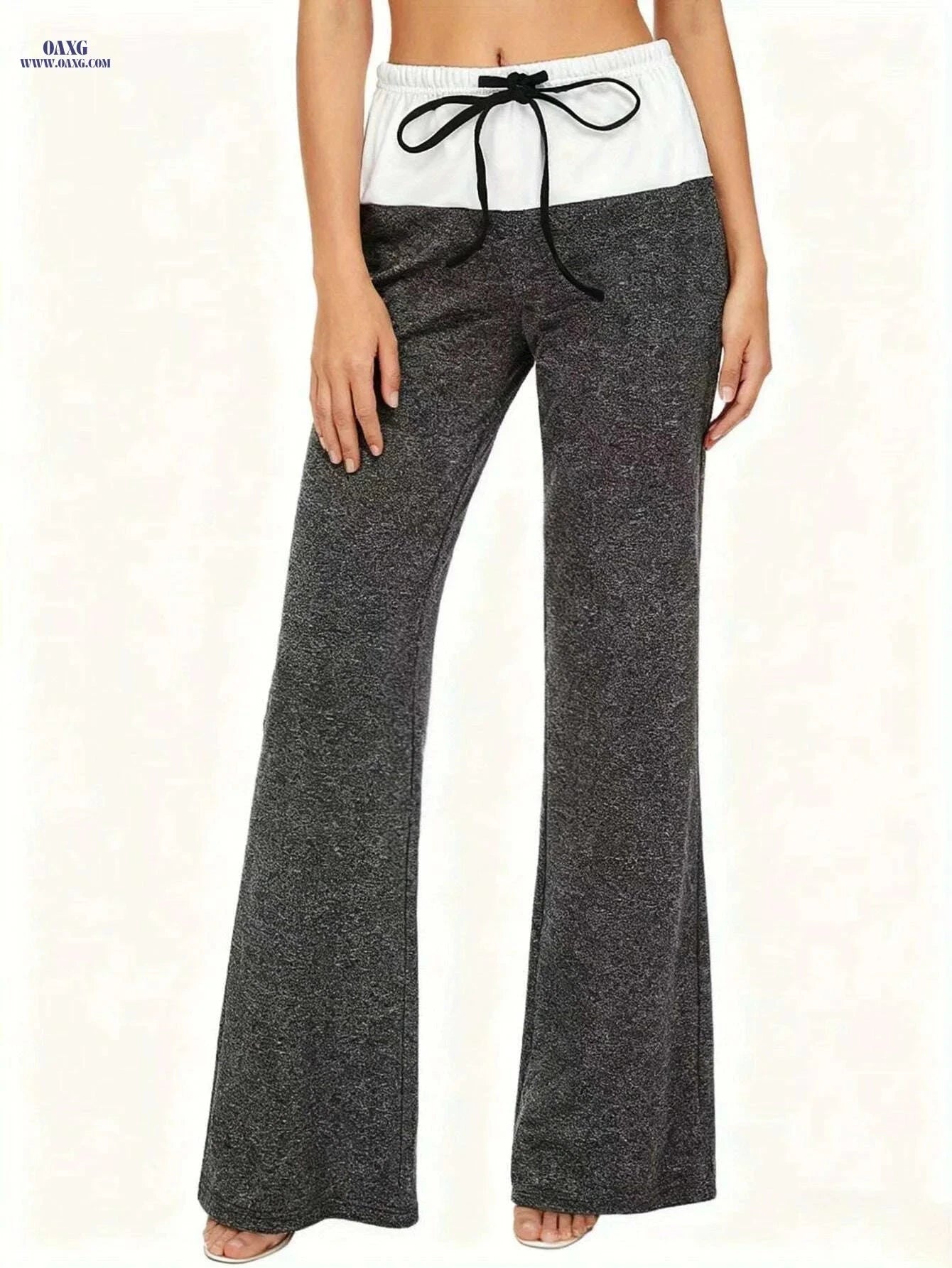 Women's Quick-Dry Wide Leg Pants - Casual Drawstring, Burgundy   OAXG Blue / S