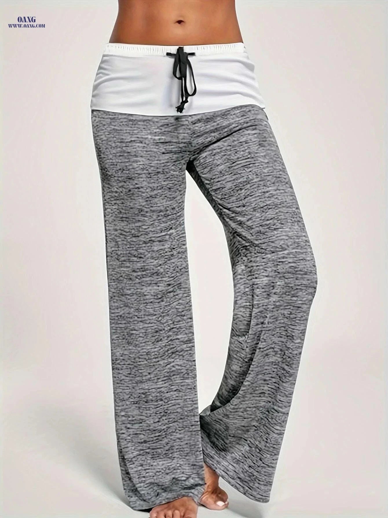 Women's Quick-Dry Wide Leg Pants - Casual Drawstring, Burgundy   OAXG Blue / S