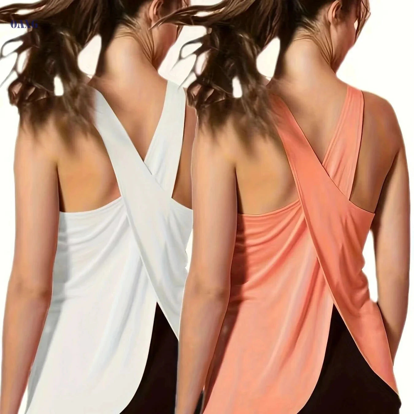 Women's Quick-Dry Workout Tank Tops - High-Elasticity & Breathable   OAXG Black Orange / S