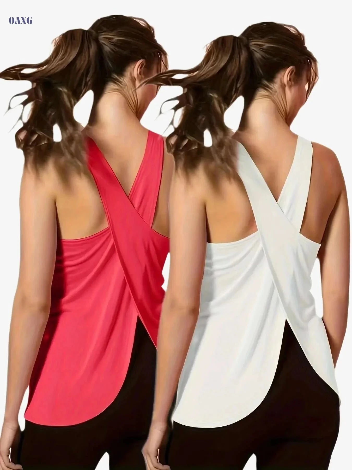 Women's Quick-Dry Workout Tank Tops - High-Elasticity & Breathable   OAXG Black Orange / S