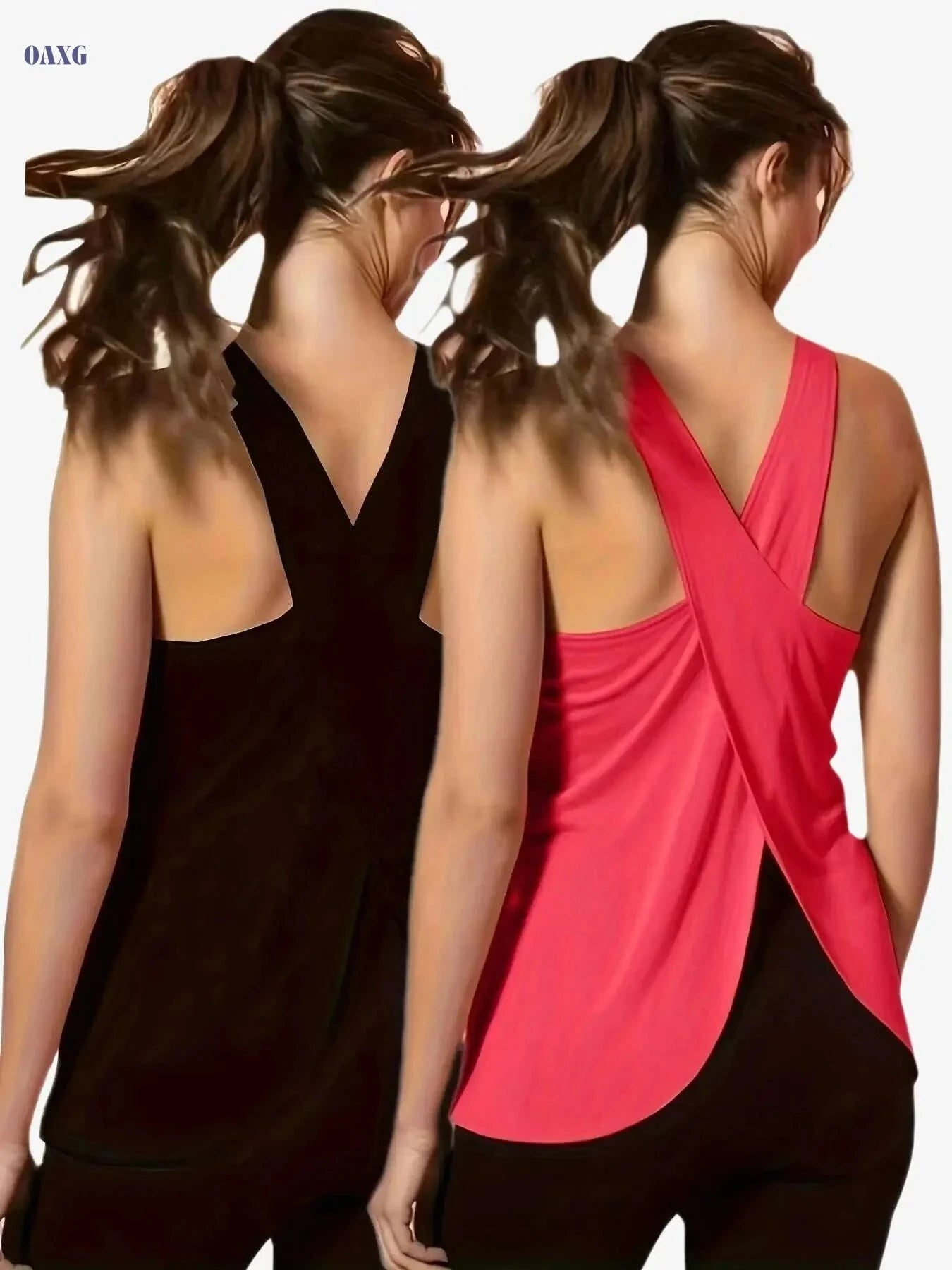 Women's Quick-Dry Workout Tank Tops - High-Elasticity & Breathable   OAXG Black Orange / S