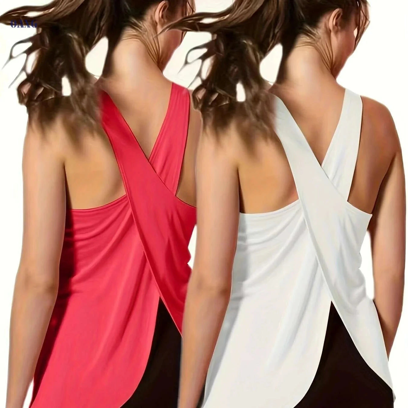 Women's Quick-Dry Workout Tank Tops - High-Elasticity & Breathable   OAXG Black Orange / S