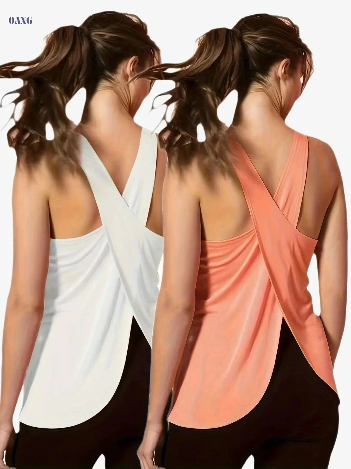Women's Quick-Dry Workout Tank Tops - High-Elasticity & Breathable   OAXG Black Orange / S