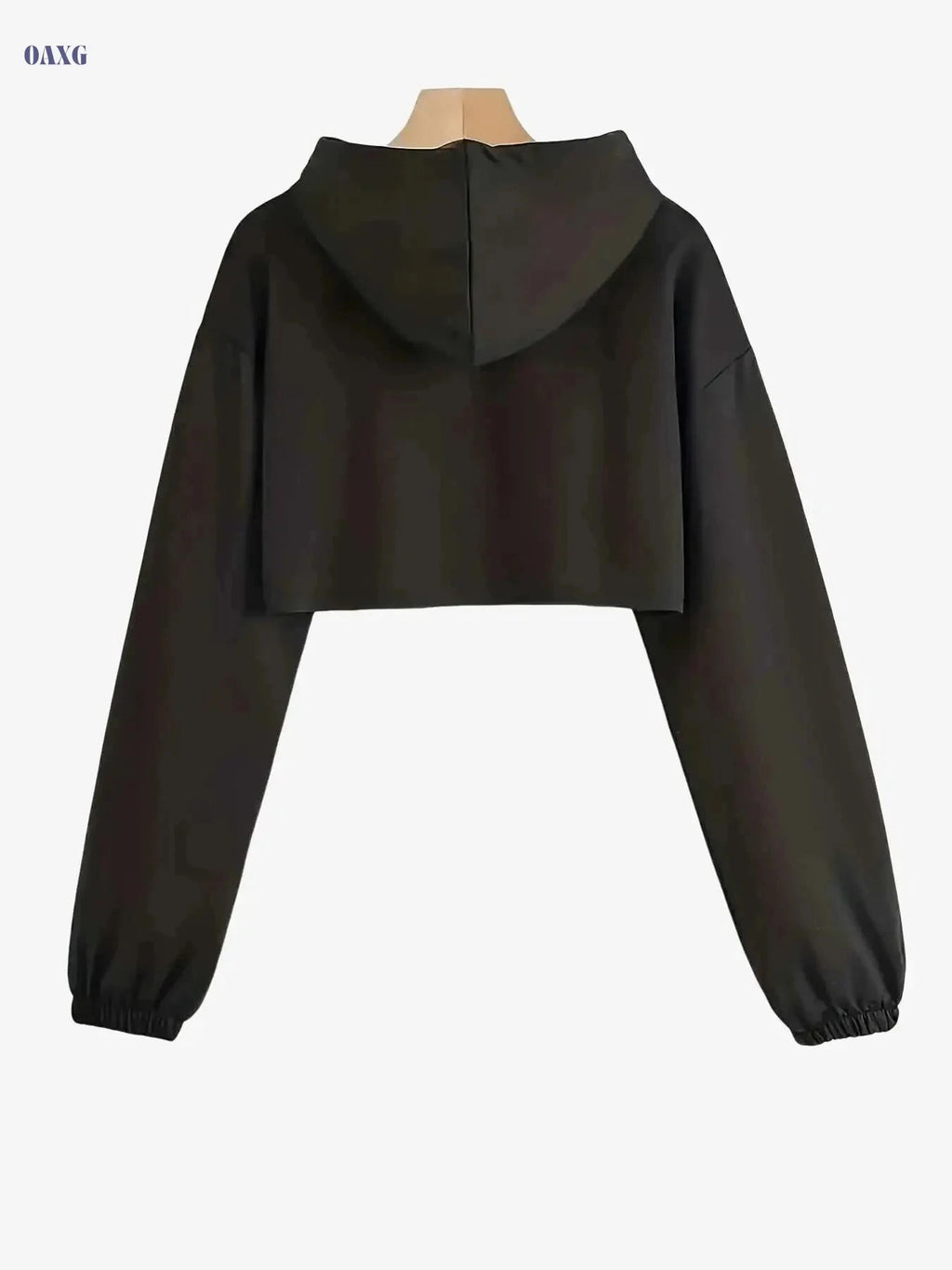 Women’s Red Cutout Hoodie - Casual Stretch Pullover for All Seasons   OAXG Black / XS