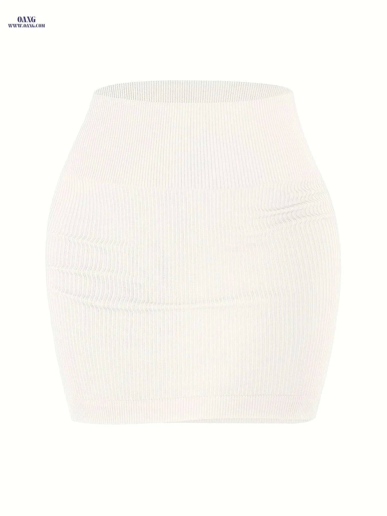 Women's Ribbed Seamless Tuck Short Skirt - Soft & Comfortable Fit   OAXG 