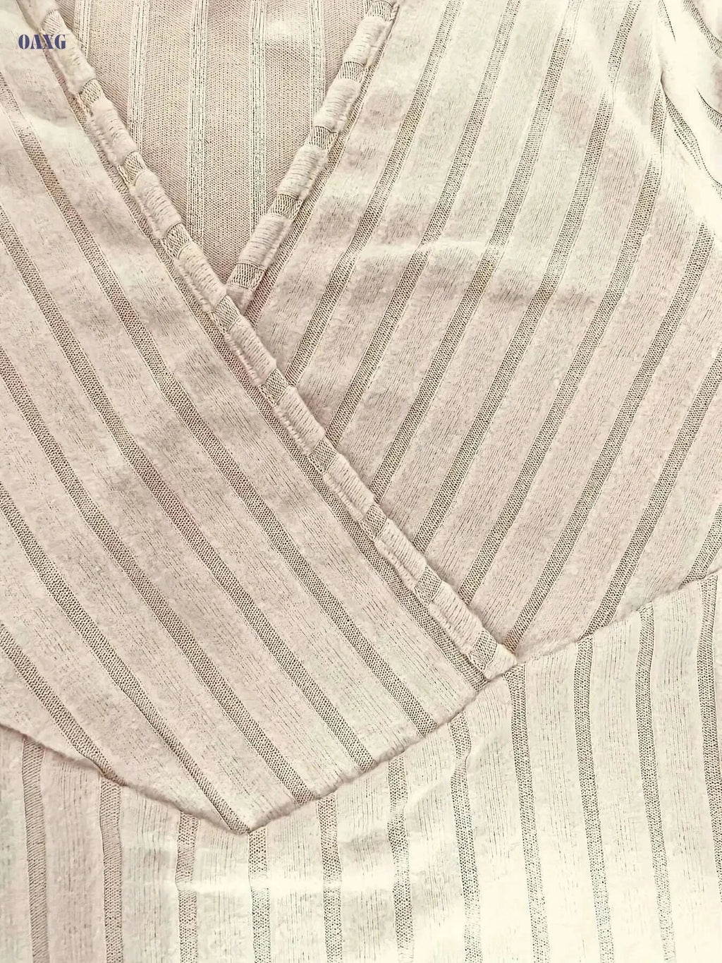 Women's Ribbed V Neck T-Shirt - Casual Long Sleeve for Spring & Fall   OAXG Apricot / S