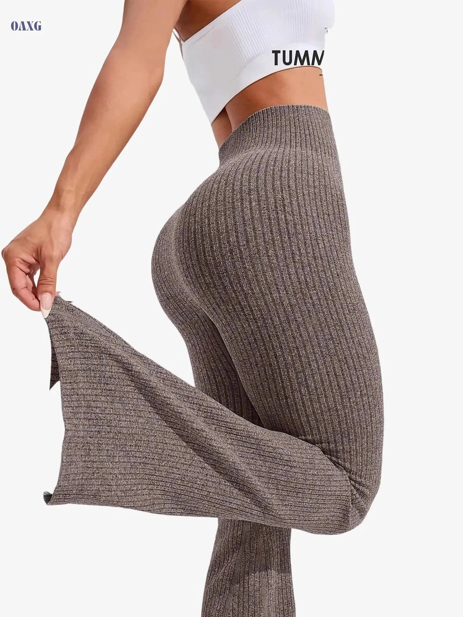 Women's Seamless Yoga Leggings - Stylish V-Back, Tummy Control   OAXG 