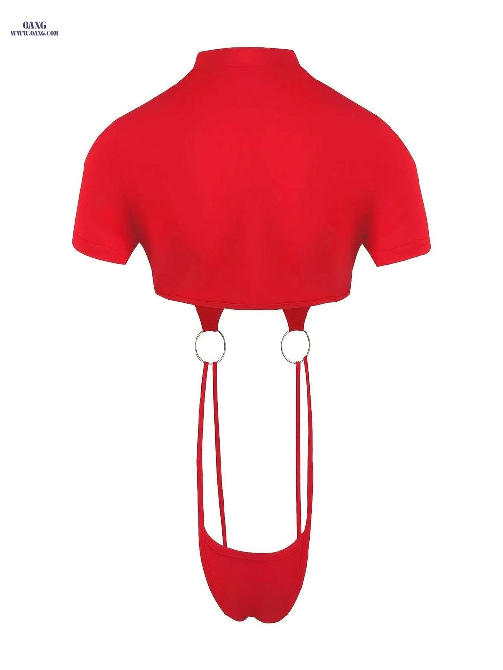 Women's Sexy Solid Color Bodysuit - Cut-Out Waist, Short Sleeve   OAXG 