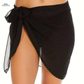 Women's Short Mesh Lace Swim Cover-Up Dress - Summer Style   OAXG Black / One-size