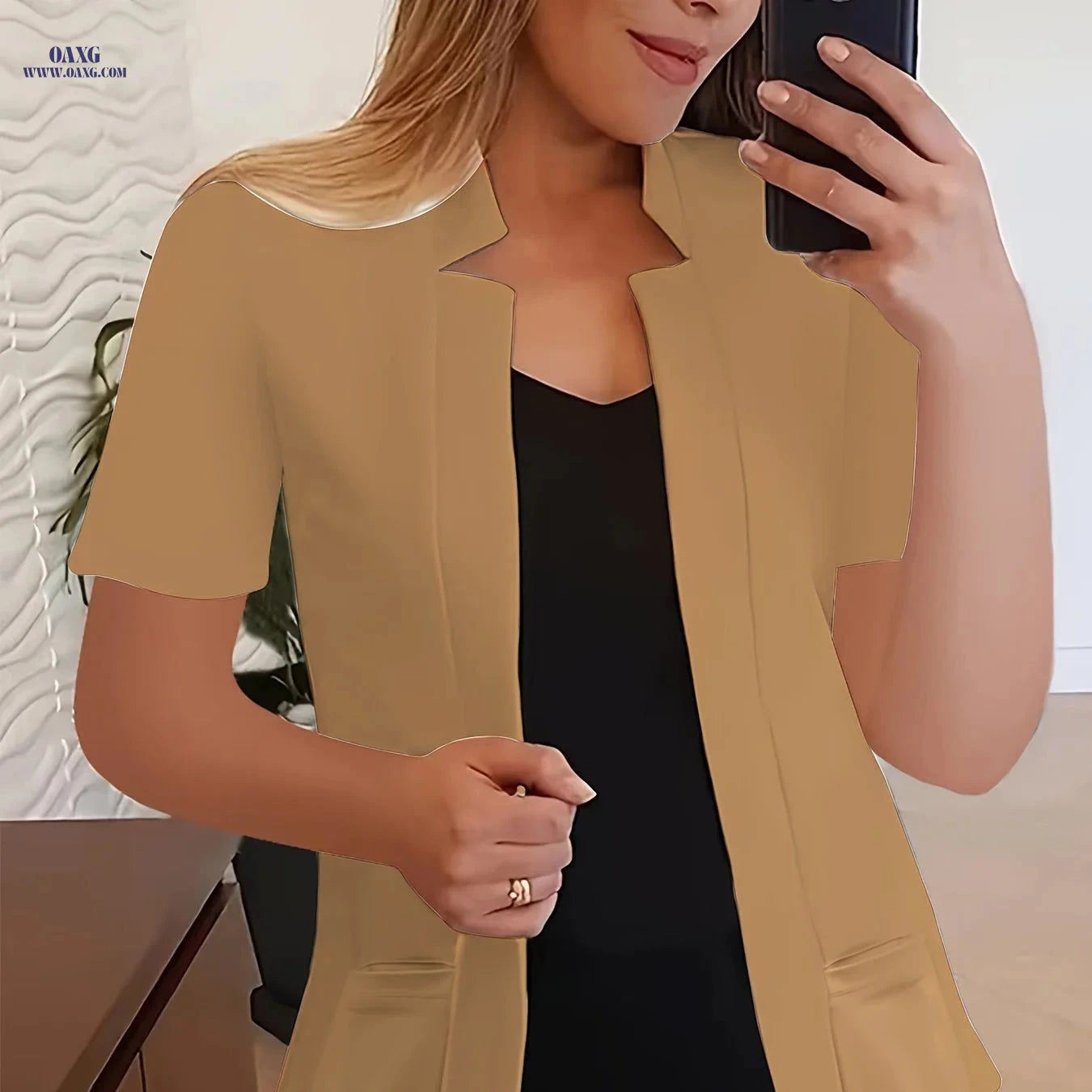 Women's Short-Sleeve Pocket Suit - Trendy Casual Fashion Outfit   OAXG 