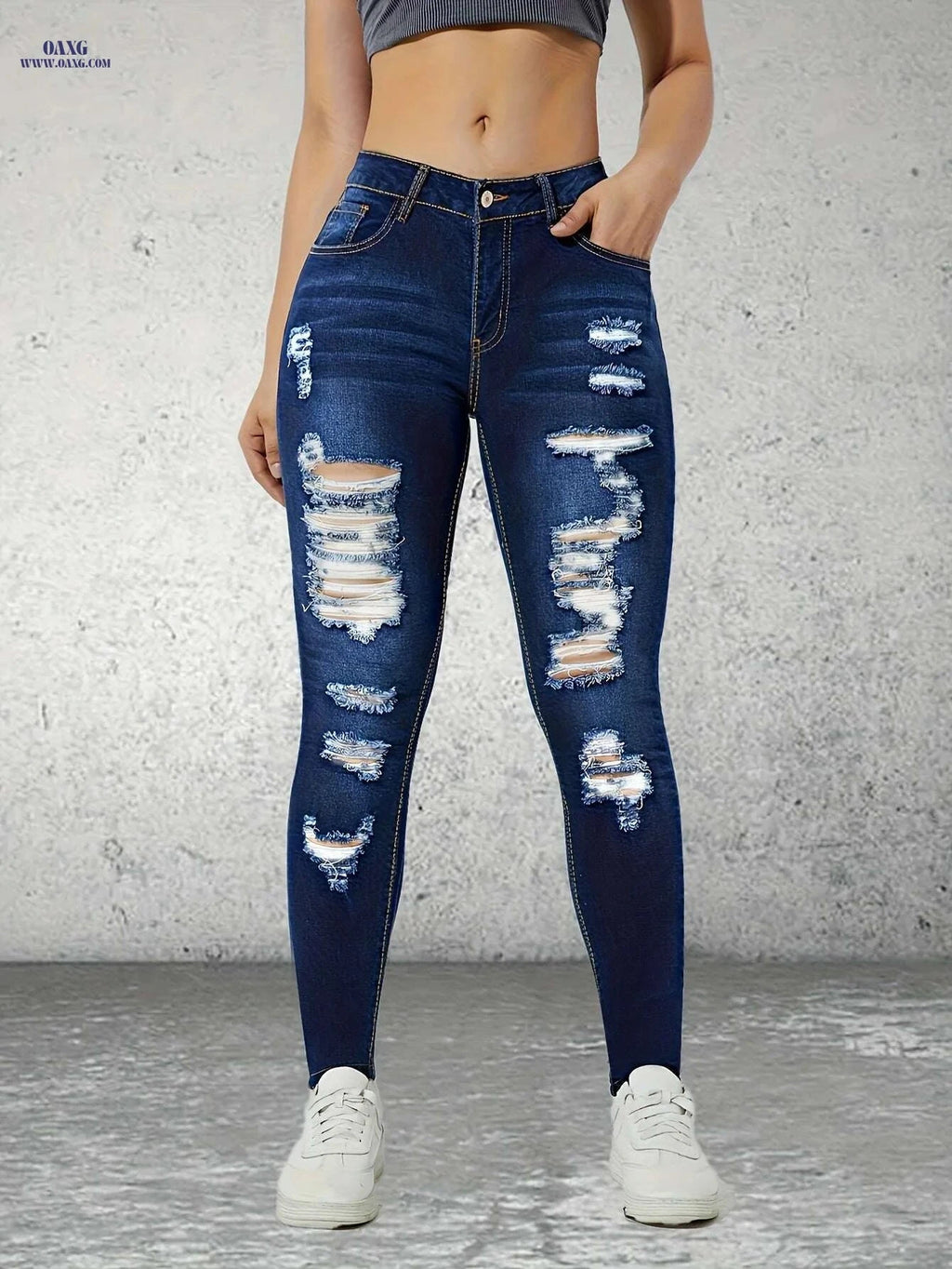 Women's Skinny Jeans - Stretchy Non-See-Through, All-Season Denim   OAXG 
