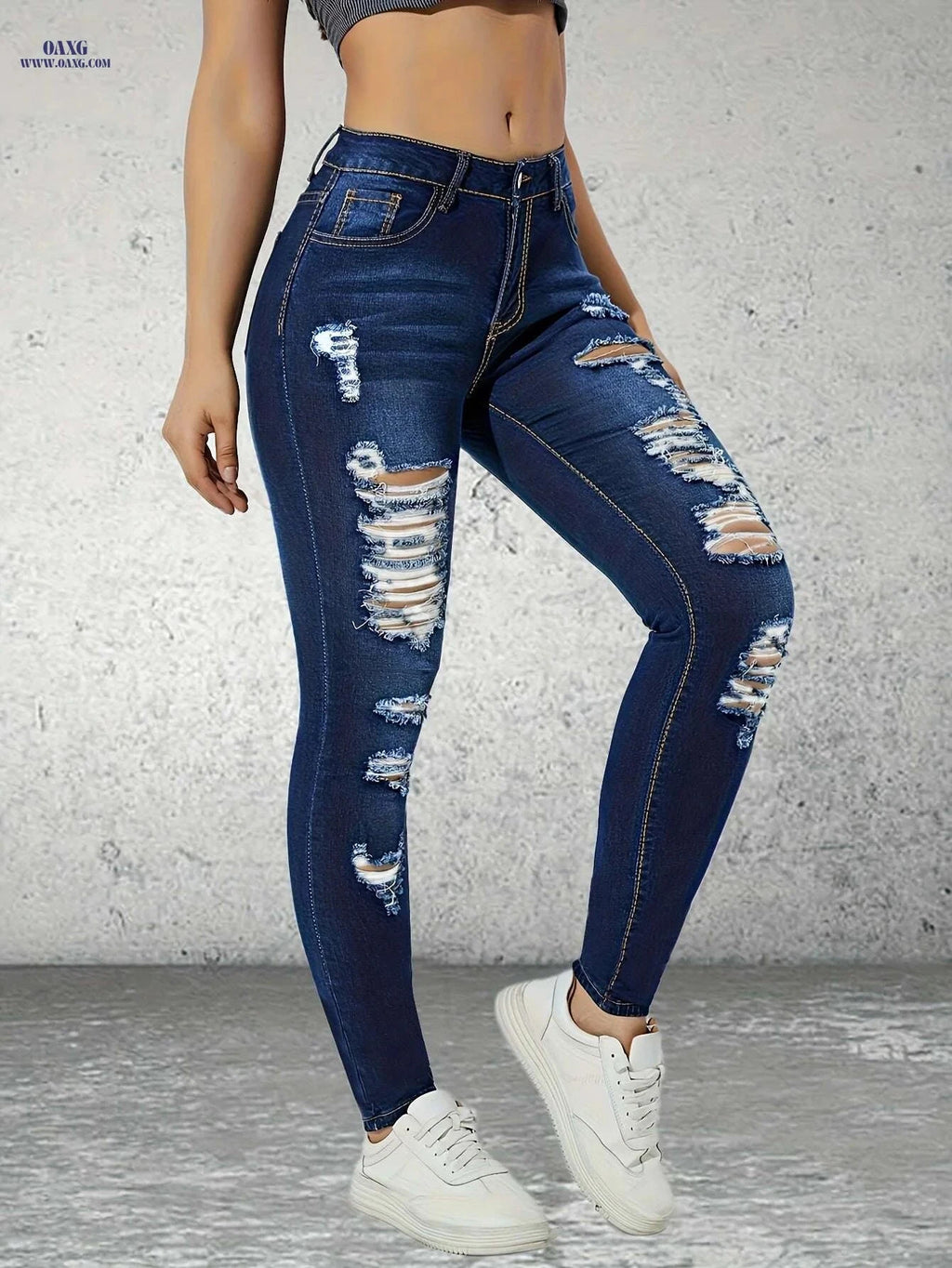 Women's Skinny Jeans - Stretchy Non-See-Through, All-Season Denim   OAXG Blue / XS