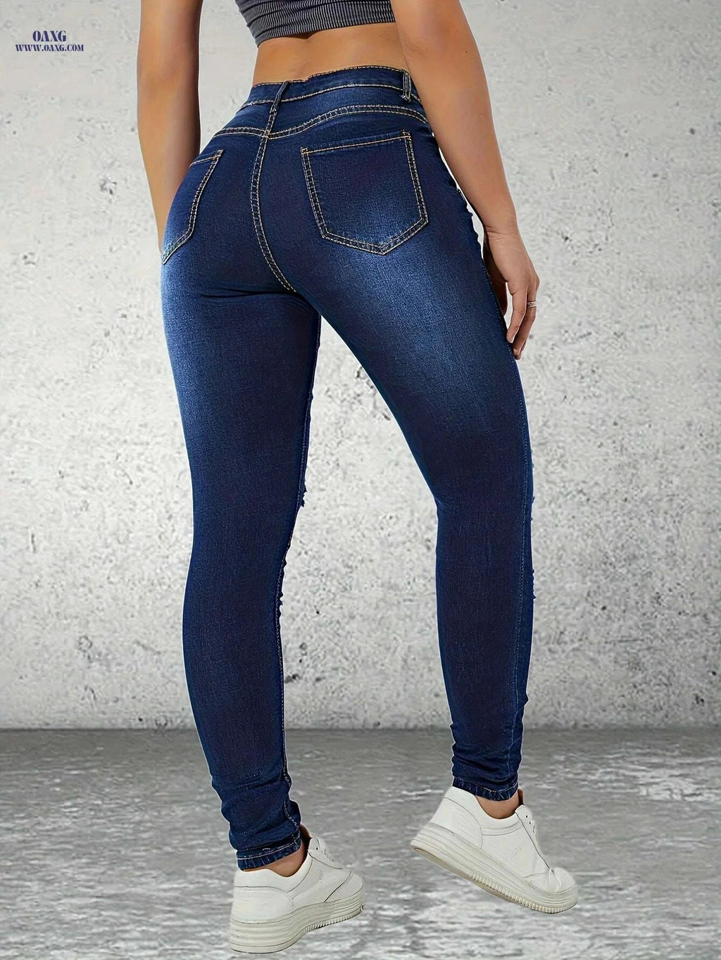 Women's Skinny Jeans - Stretchy Non-See-Through, All-Season Denim   OAXG Blue / XS