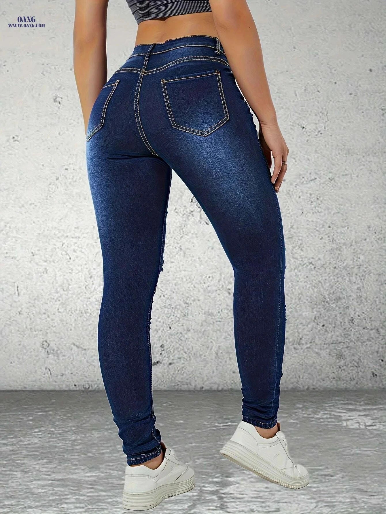 Women's Skinny Jeans - Stretchy Non-See-Through, All-Season Denim   OAXG Blue / XS
