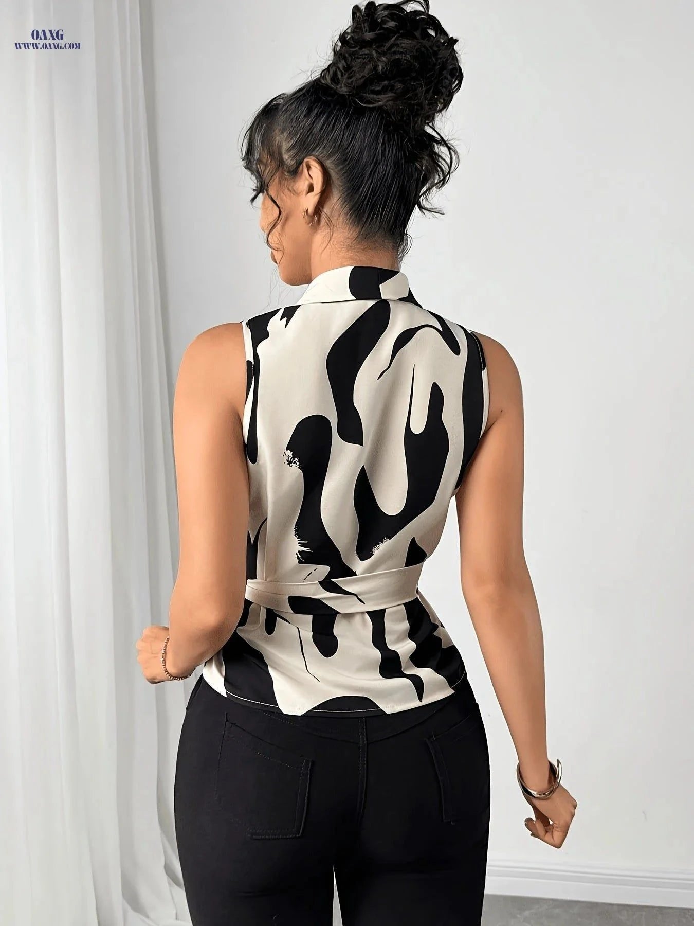Women's Sleeveless Blouse - Fashionable & Versatile for All Seasons   OAXG Mixed colors / S