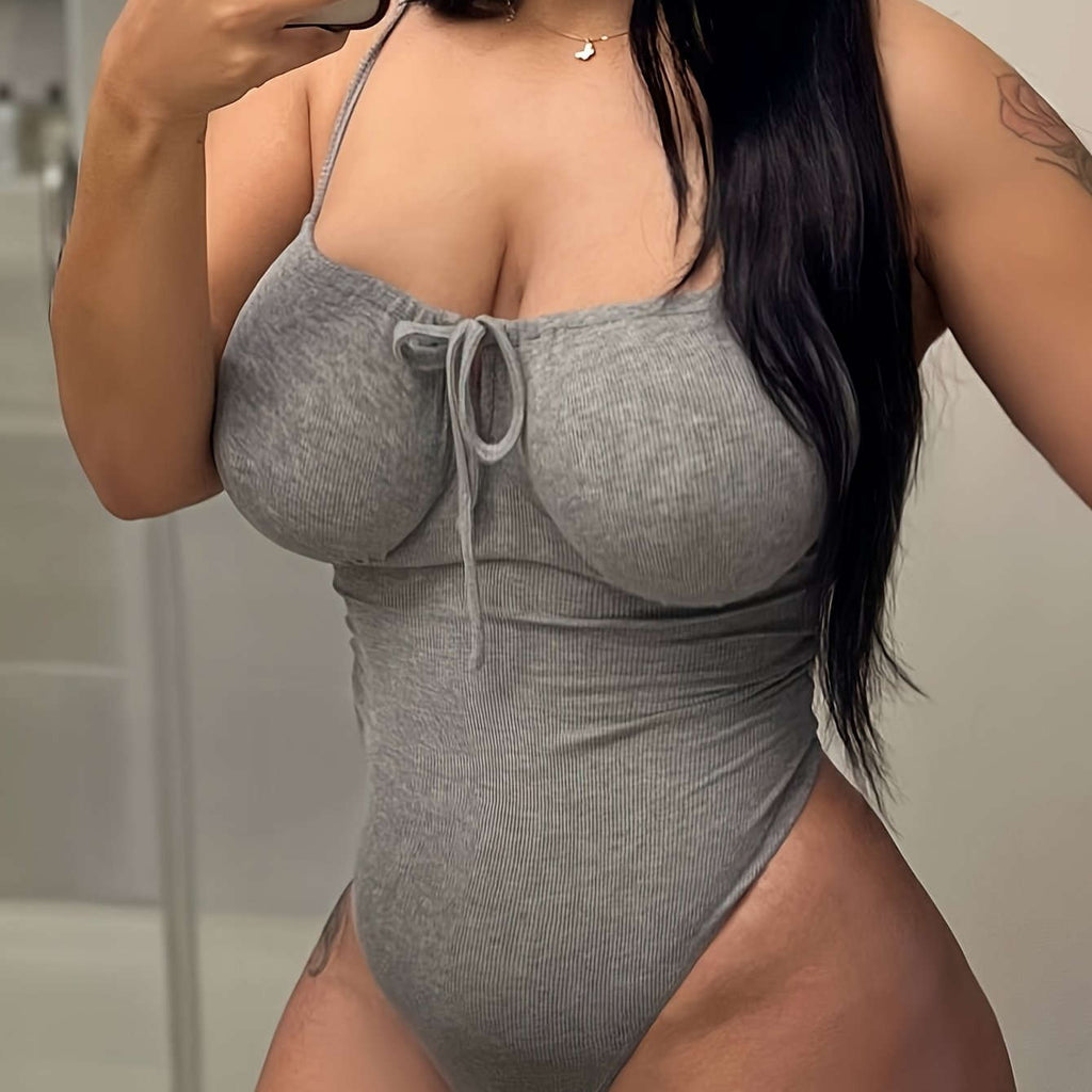 Women's Sleeveless Bodysuit - Stretchy Modal & Spandex for a Chic Look   OAXG Light Grey / XS