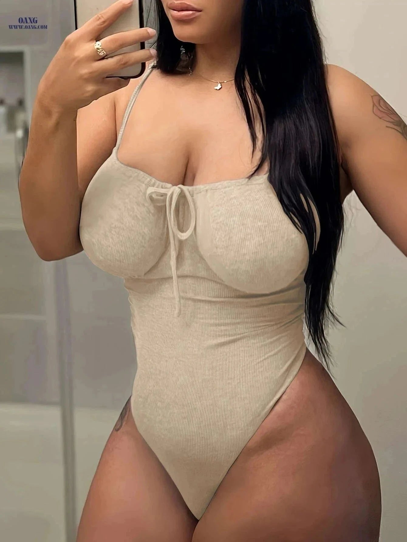 Women's Sleeveless Bodysuit - Stretchy Modal & Spandex for a Chic Look   OAXG Light Grey / XS